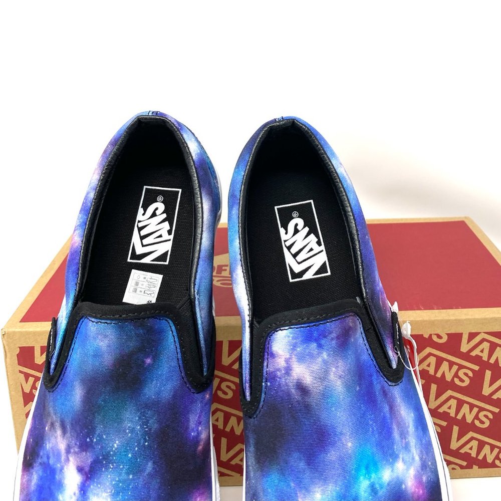 VANS Classic Slip-On Galaxy Blue White Canvas Sneakers Men's Size VN0A33TBG4F - Picture 4 of 11